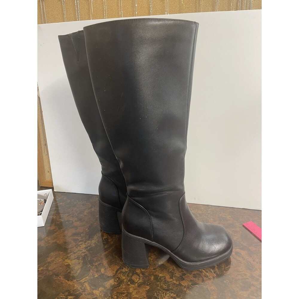 athlefit knee high black boots 7.5 womens
